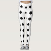 Leggings pique noir sur blanc (Devant)