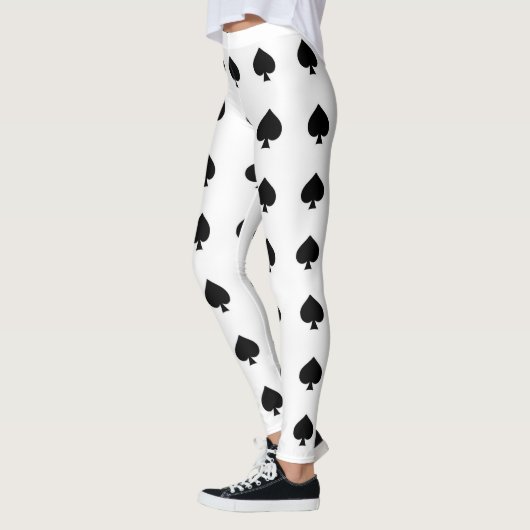 Leggings pique noir sur blanc (Gauche)