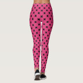 Leggings Piqûres de croix noire sur fuchsia (Dos)