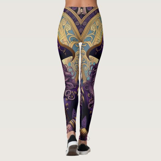 Leggings Pirate de crâne pourpre (Dos)