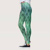 Leggings Pistes de dragon à dégradé vert (Gauche)