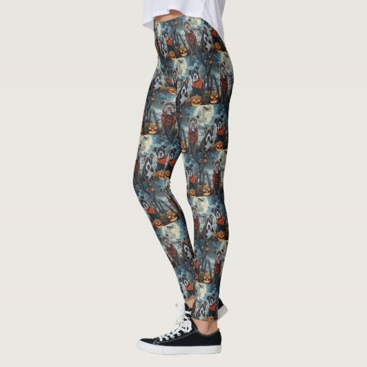 Leggings Pitbull Halloween Éffrayant (Gauche)
