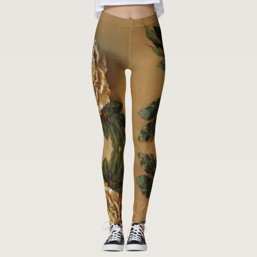 Leggings Pivoine antique d'or (Devant)
