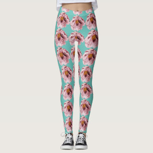 Leggings pivoine vintage en fleurs