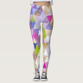 Leggings PixDezines Aquarelle Boho Géométrique/Triangles (Devant)