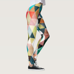 Leggings PixDezines Aquarelle Boho Géométrique/Triangles