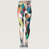 Leggings PixDezines Aquarelle Boho Géométrique/Triangles (Devant)