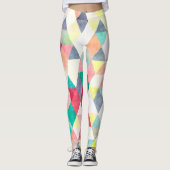 Leggings PixDezines Aquarelle Boho Géométrique/Triangles (Devant)