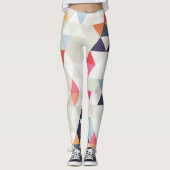 Leggings PixDezines Aquarelle Boho Géométrique/Triangles (Devant)