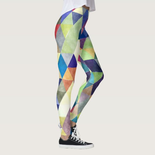 Leggings PixDezines Aquarelle Boho Géométrique/Triangles (Droite)