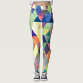 Leggings PixDezines Aquarelle Boho Géométrique/Triangles (Devant)