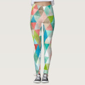 Leggings PixDezines Aquarelle Boho Géométrique/Triangles (Devant)