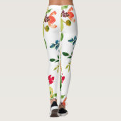 Leggings PixDezines Aquarelle Florale/Ranunculus/Rose (Dos)