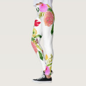 Leggings PixDezines Aquarelle Florale/Ranunculus/Rose (Gauche)