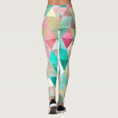 Leggings PixDezines Boho aquarelle géométrique/Jade (Dos)
