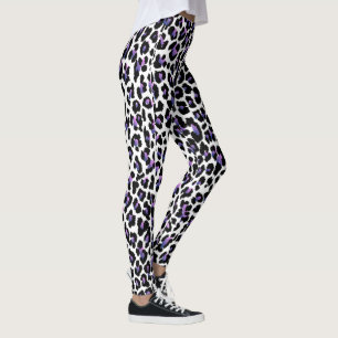 Leggings PixDezines Empreinte de léopard rose/violet