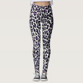Leggings PixDezines Empreinte de léopard rose/violet (Devant)
