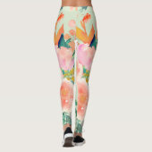 Leggings PixDezines Fleurs aquarelles/do-it-yourself arrièr (Dos)