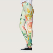 Leggings PixDezines Fleurs aquarelles/do-it-yourself arrièr (Gauche)