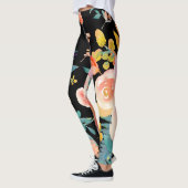 Leggings PixDezines Fleurs aquarelles/do-it-yourself arrièr (Gauche)