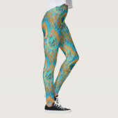 Leggings PixDezines Handdrawn H2 Peacock/Cobalt/Aqua Blue (Droite)