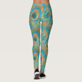 Leggings PixDezines Handdrawn H2 Peacock/Cobalt/Aqua Blue (Dos)