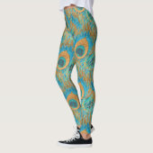 Leggings PixDezines Handdrawn H2 Peacock/Cobalt/Aqua Blue (Gauche)