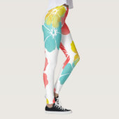 Leggings PixDezines Hibiscus/Jaune/Orange/Aqua/do-it-yourse (Droite)