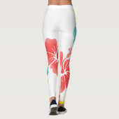 Leggings PixDezines Hibiscus/Jaune/Orange/Aqua/do-it-yourse (Dos)
