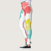 Leggings PixDezines Hibiscus/Jaune/Orange/Aqua/do-it-yourse (Gauche)