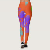 Leggings PixDezines Hibiscus/Lime/Purple/Aqua (Dos)
