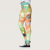 Leggings PixDezines Kimono/Peonies/Fleurs de cerisiers (Gauche)