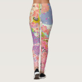 Leggings PixDezines Kimono/Peonies/Fleurs de cerisiers (Dos)