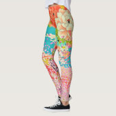 Leggings PixDezines Kimono/Peonies/Fleurs de cerisiers (Gauche)