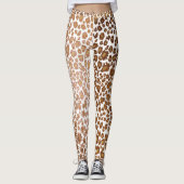 Leggings PixDezines Léopard/Faux Métallisé/Fond DIY (Devant)