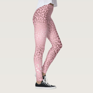 Leggings PixDezines Leopard/Faux Rose Gold/DO-IT-YOURSELF a