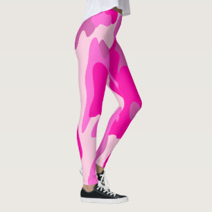Leggings PixDezines Princess Camo, rose chaud flashy