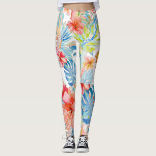Leggings PixDezines Vintage Luxuriant H2 Hawaï Floral Feuil