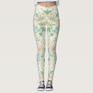 Leggings PixDezines William Morris fraise Thief Mint