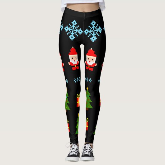 Leggings Pixel Art Noël 2 (Devant)