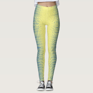 Leggings Pixel motif 01.B.bw.Yellow BG