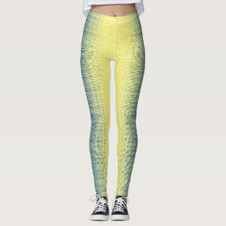 Leggings Pixel motif 01.B.bw.Yellow BG