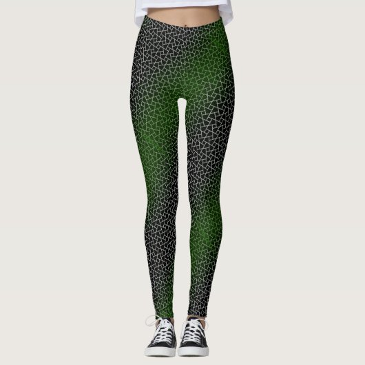 Leggings Pixel motif 01.GRN.bw Black BG (Devant)