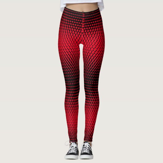 Leggings Pixel Motif 09.B.w. BG rouge (Devant)