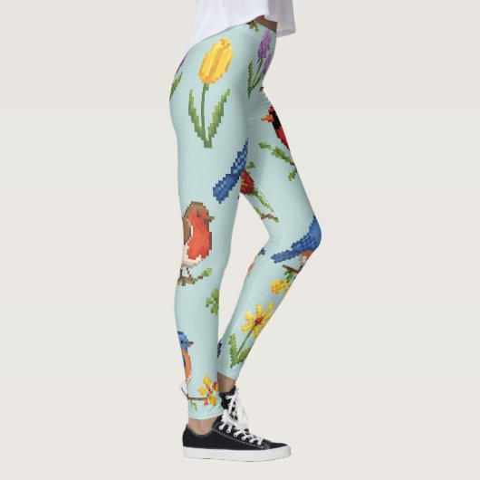 Leggings Pixel Oiseaux et fleurs (Droite)