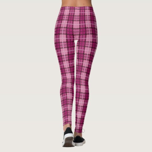 Leggings Pixel Plaid_Magenta-Black (Dos)