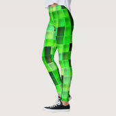 Leggings Pixels de jeu vidéo Motif Carré vert (Gauche)