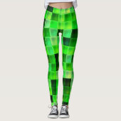 Leggings Pixels de jeu vidéo Motif Carré vert (Devant)
