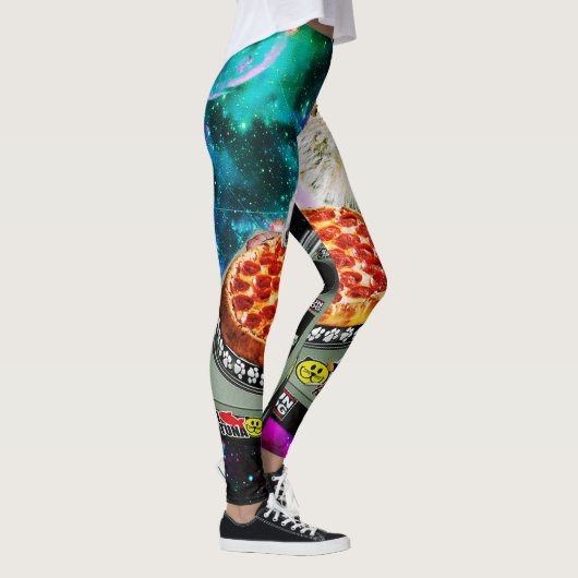 Leggings Pizza de chat du DJ de l'espace (Droite)