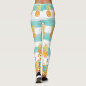 Leggings Plage Ananas Turquoise Tropical (Dos)